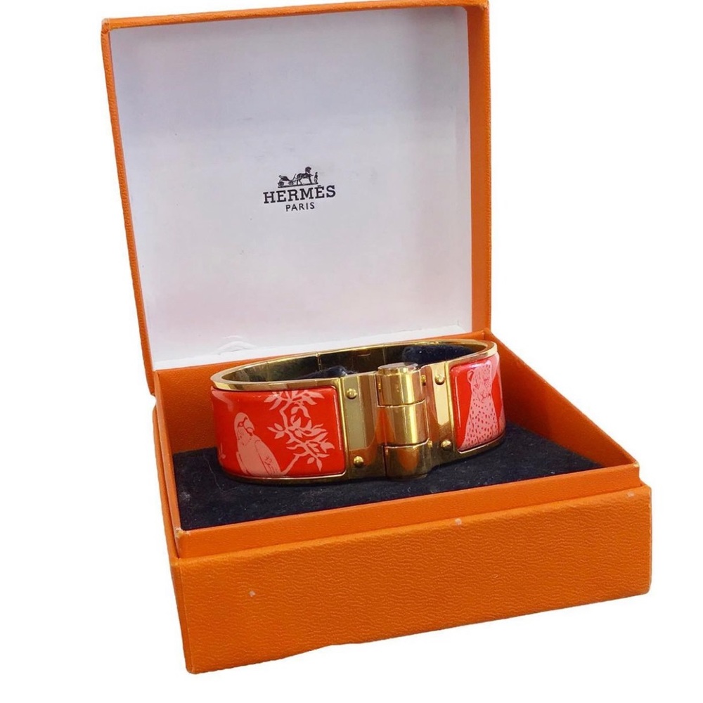 Hermes orange cuff bracelet